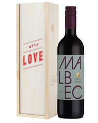 Argentinian Malbec Red Wine Valentines With Love Special Gift Box
