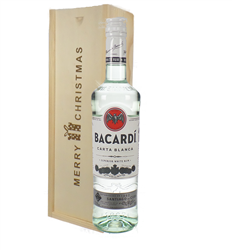 Bacardi Rum Christmas Gift In Wooden Box