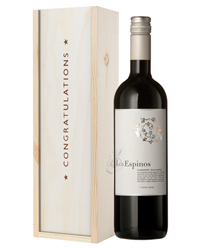 Cabernet Sauvignon Chilean Red Wine Congratulations Gift In Wooden Box