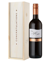 Italian Sangiovese Red Wine Congratulations Gift In Wooden Box
