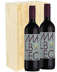 Malbec Two Bottle Wine Gift in Wood...