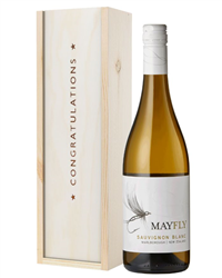 New Zealand Sauvignon Blanc White Wine Congratulations Gift In Wooden Box