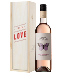 Pinot Grigio Rose Wine Valentines With Love Special Gift Box