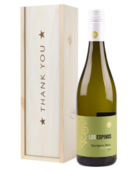 Sauvignon Blanc Chilean White Wine Thank You Gift In Wooden Box