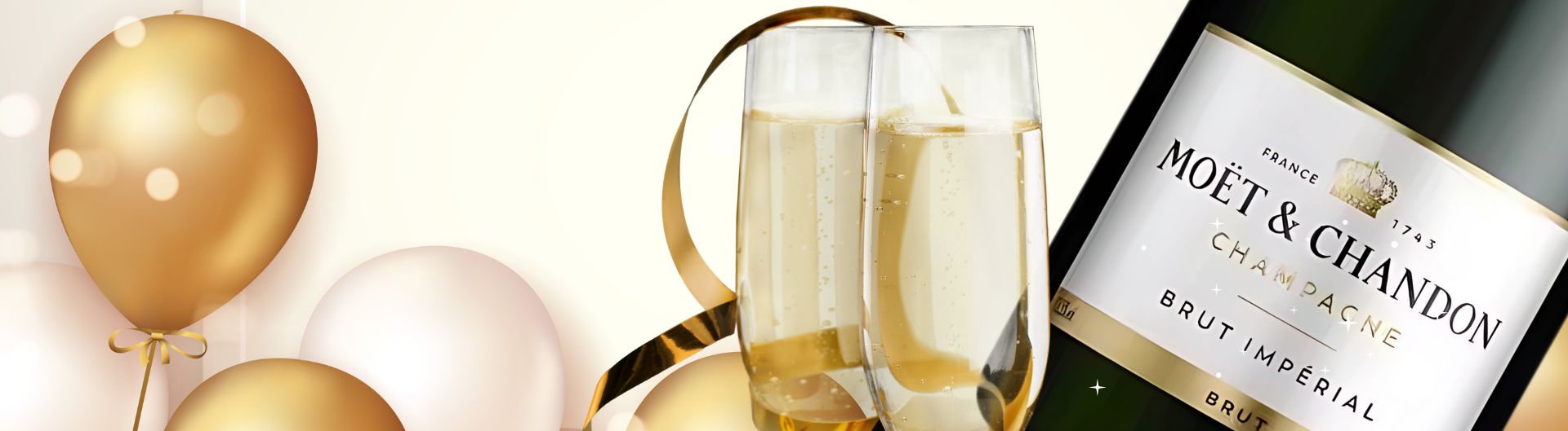 Champagne gifts with Moët & Chandon and two flutes